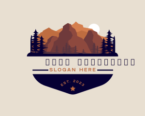 Campsite - Mountain Hiking Camping logo design