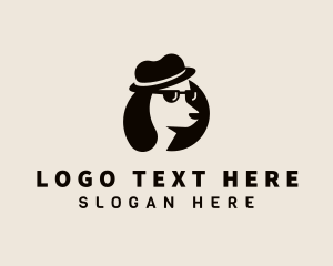 Hat - Hipster Dog Pet logo design