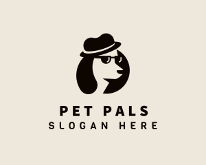 Hipster Dog Pet logo design