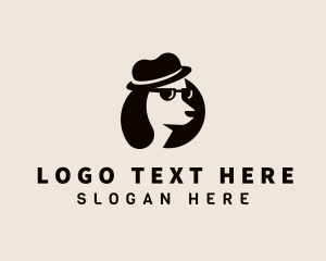 Hipster Dog Pet Logo