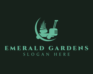 Garden Grass Lawn Mower logo design