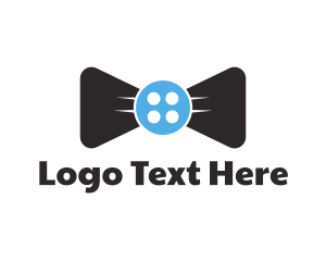 Black - Button Bow Tie logo design