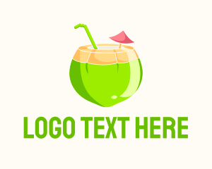 Tropical-drinks - Fresh Coconut Juice logo design