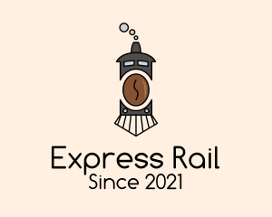 Railway - Coffee Steam Train logo design