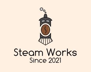 Coffee Steam Train  logo design