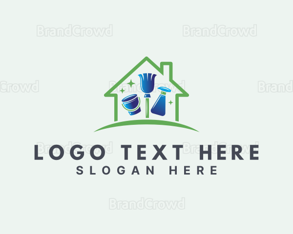 House Sanitation Cleaning Logo