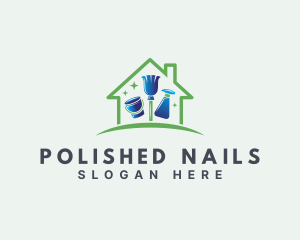 House Sanitation Cleaning  logo design