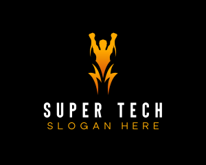 Super Human Lightning logo design