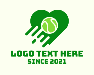 Tennis Team - Tennis Ball Heart logo design