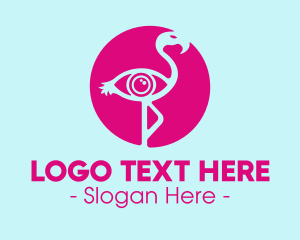 Iris - Pink Flamingo Eye logo design