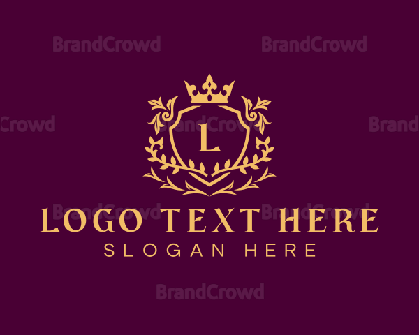 Floral Crown Crest Logo