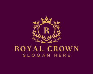 Floral Crown Crest logo design