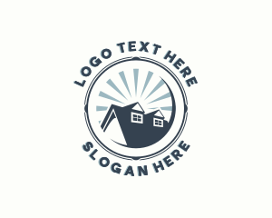 Construction - Residential House Roofing logo design