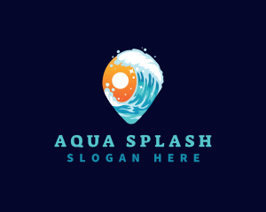 Swim - Sunset Wave Travel logo design