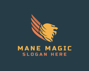 Mane - Winged Lion Mane logo design