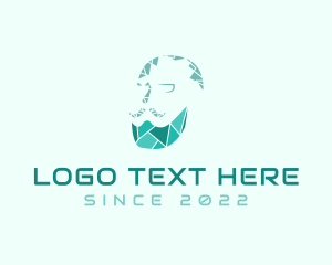 Man - Digital Tech Beard logo design