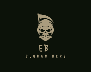 Scary - Demon Reaper Skull logo design