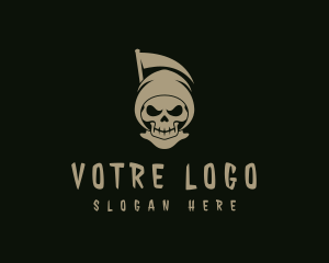 Villain - Demon Reaper Skull logo design