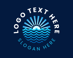 Waves - Ocean Waves Rays logo design