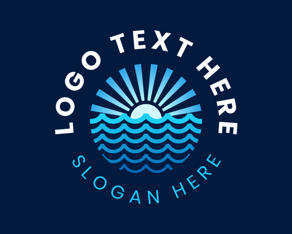 Waves - Ocean Waves Rays logo design
