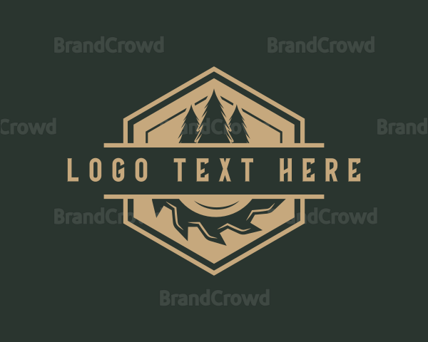 Tree Lumber Sawmill Logo