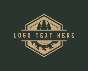 Wood - Tree Lumber Sawmill logo design