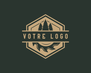 Tree Lumber Sawmill logo design