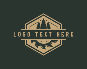 Tree Lumber Sawmill Logo