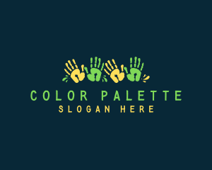 Coloring - Paint Hand Print logo design