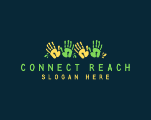 Outreach - Paint Hand Print logo design