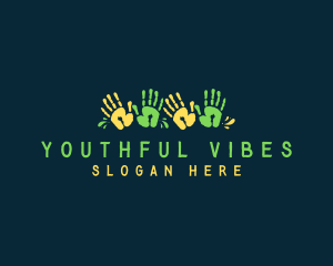 Youth - Paint Hand Print logo design