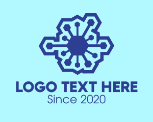 Microbe - Blue Infectious Virus logo design