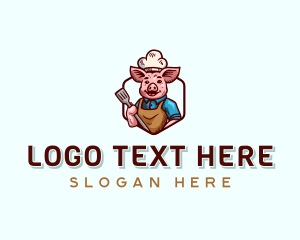 Barbeque - Spatula Pig Barbeque logo design