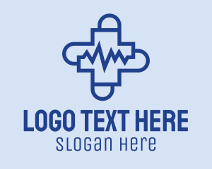 Heartbeat - Medical Cross Lifeline logo design