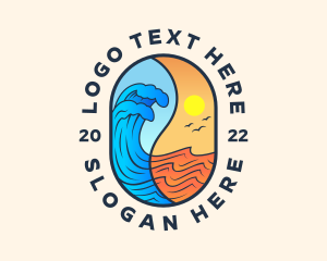 Coastal - Ocean Splash Wave logo design