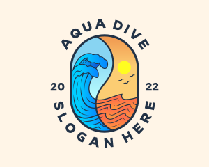 Ocean Splash Wave logo design