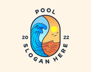 Resort - Ocean Splash Wave logo design