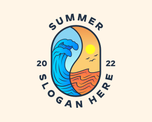 Ocean Splash Wave logo design