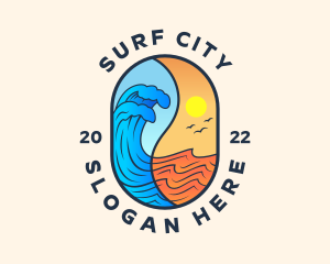 Ocean Splash Wave logo design