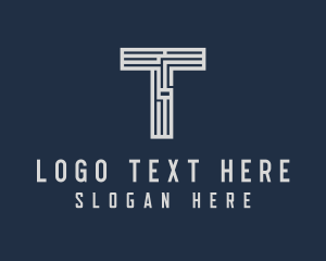 Stripe - Cyber Maze Technology Letter T logo design