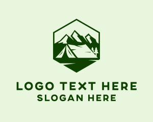 Campsite - Mountain Camping Tent logo design