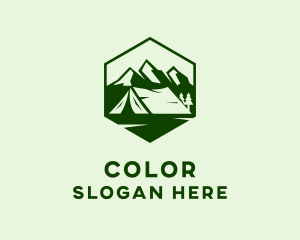 Mountain Camping Tent  logo design