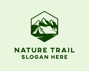 Outdoors - Mountain Camping Tent logo design