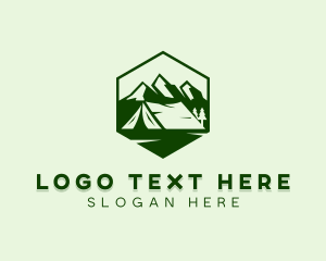 Tent - Mountain Camping Tent logo design