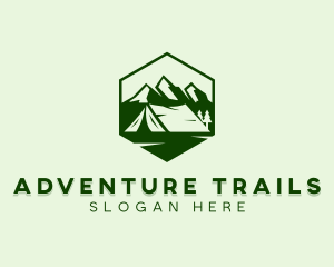 Mountain Camping Tent  logo design