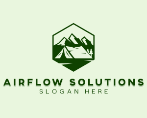 Mountain Camping Tent  logo design