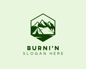 Mountain Camping Tent  logo design