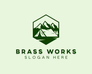 Mountain Camping Tent  logo design