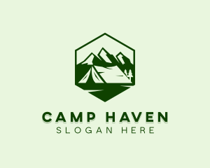 Tent - Mountain Camping Tent logo design