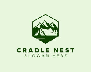 Mountain Camping Tent  logo design